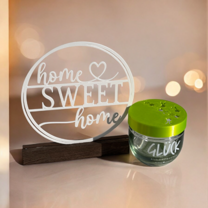 Home Sweet Home-Aufsteller für Holz-Klötzchen