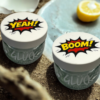 Comic-Deckel – „BOOM!“ & „YEAH!“,  Deko für Glück-Marmeladenglas