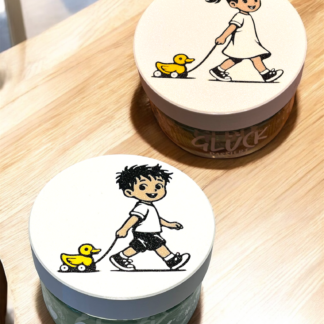 QUAK - Kind mit Ente-Deckel,  Deko für Glück-Marmeladenglas - bunt