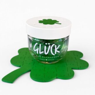 🍀 Glückspuzzle – 43-teiliges Kleeblatt-Puzzle im Glück-Marmeladenglas